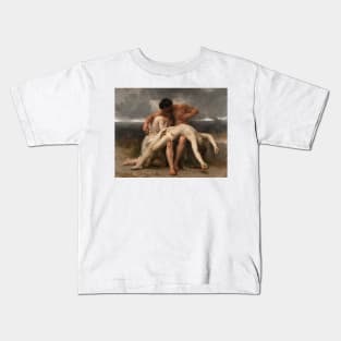 The First Mourning by William-Adolphe Bouguereau Kids T-Shirt